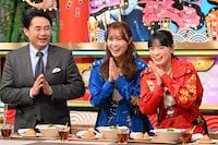 左から杉村太蔵、葉月結菜、伊達花彩