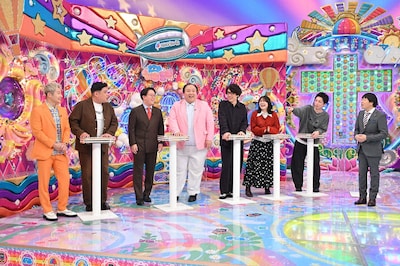 左から、豪快キャプテン、ママタルト、囲碁将棋・文田、紅しょうが稲田、アインシュタイン河井、蛍原徹