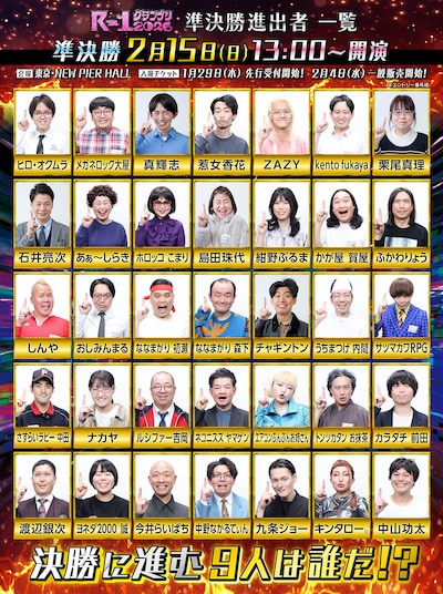 「R-1グランプリ」準決勝進出の35人