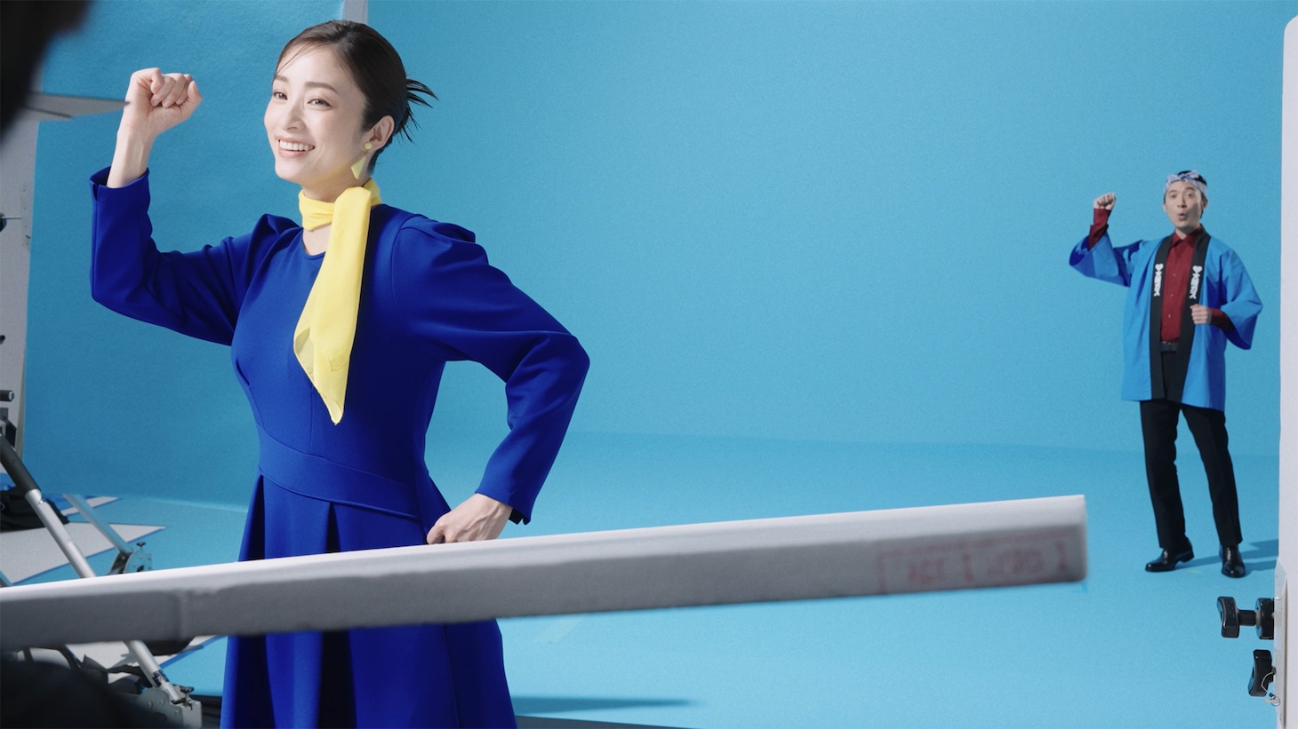 友田オレと上戸彩が出演する大阪ガス新CM「エネルギー『もったいなないなない』」編の撮影中の様子