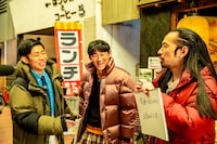 「堂前×川北がゆく！大喜利道中膝栗毛」に出演する（左から）トンツカタン森本、ロングコートダディ堂前、真空ジェシカ川北