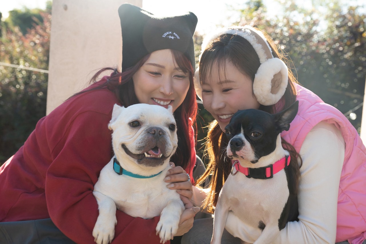 3時のヒロインゆめっち、愛犬たち、馬場ももこと4ショット　仲のいい中川絵美里が撮影
