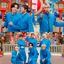 チームBLUE。写真上段の左から、河合郁人、NON STYLE井上、佐々木大光。写真下段の後列左から、井上、カカロニ栗谷、リンダカラー∞Den、前列左から、佐々木大光、河合郁人、浦川翔平