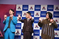 左から真輝志、ドンデコルテ渡辺銀次、トンツカタンお抹茶