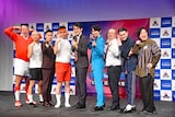 「R-1グランプリ2026」の決勝に進出した（左から）しんや、今井らいぱち、ドンデコルテ渡辺銀次、ななまがり初瀬、さすらいラビー中田、真輝志、ルシファー吉岡、九条ジョー、トンツカタンお抹茶