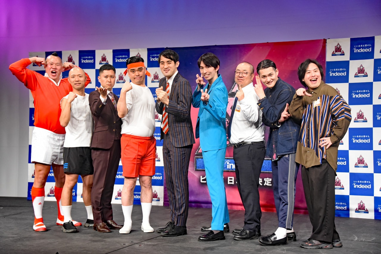 「R-1グランプリ2026」の決勝に進出した（左から）しんや、今井らいぱち、ドンデコルテ渡辺銀次、ななまがり初瀬、さすらいラビー中田、真輝志、ルシファー吉岡、九条ジョー、トンツカタンお抹茶