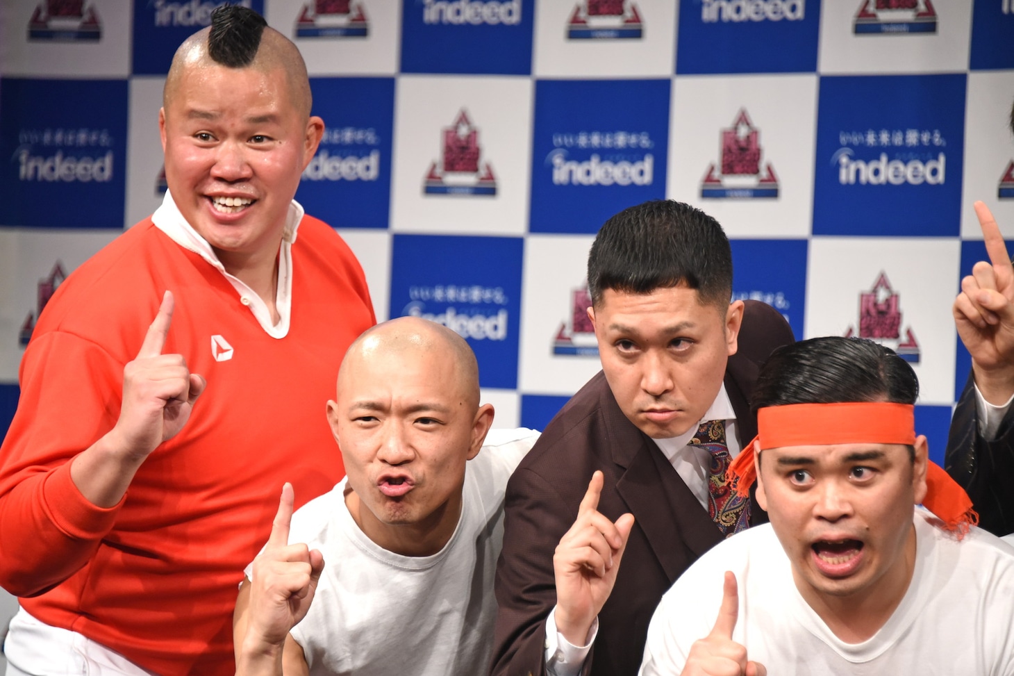 左から左から、しんや、今井らいぱち、ドンデコルテ渡辺銀次、ななまがり初瀬