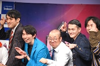 左から、さすらいラビー中田、真輝志、ルシファー吉岡、九条ジョー、トンツカタンお抹茶