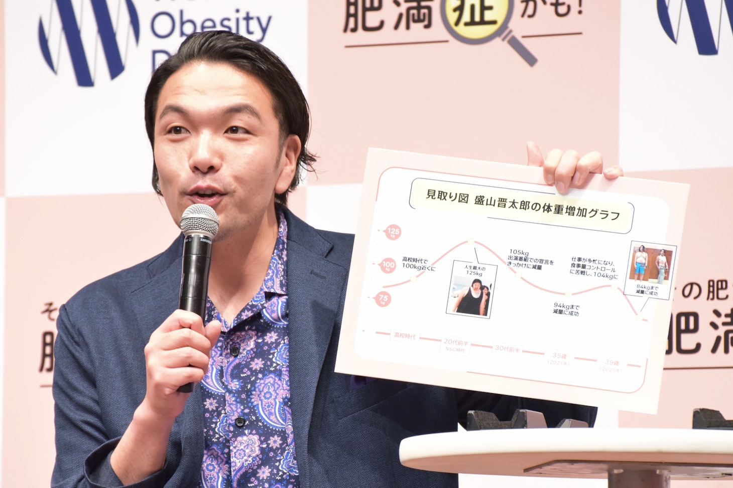 見取り図、人生最大125kg盛山の体重推移グラフ公開　肥満と肥満症の違いを学ぶ