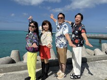 「ハイヒールと 行けば都の宮古島！宮古ブルーで感動ブルブル！ツアー！」に出演する（左から）ハイヒール、藤崎マーケット