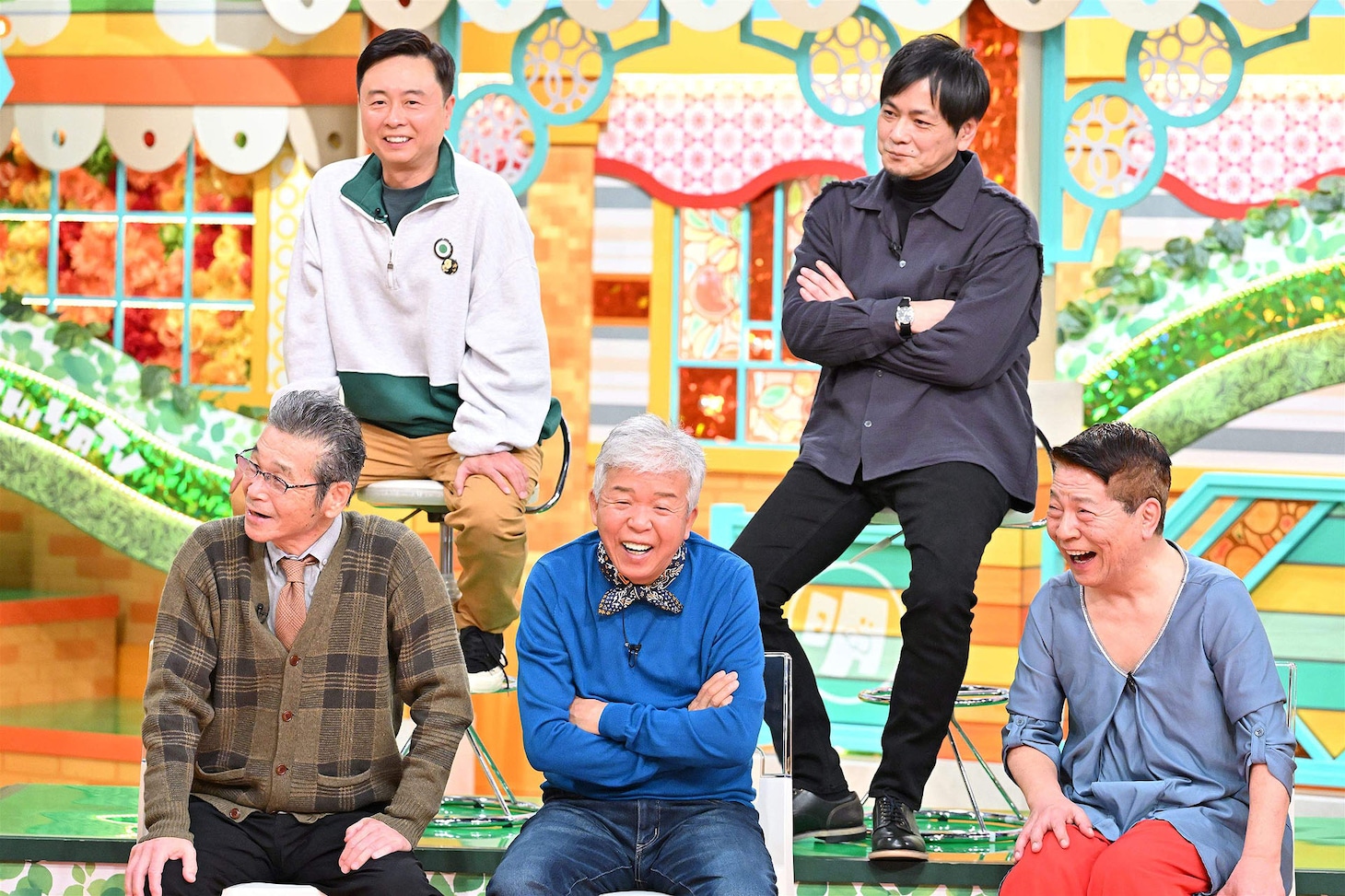 「明石家電視台」メンバー。間寛平、村上ショージ、松尾伴内、次長課長