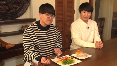 若手企画塾「ファミリーキッチン～家庭の味を食レポしたら～」に出演するターゲットのハナコ菊田（左）と仕掛け人のハナコ秋山