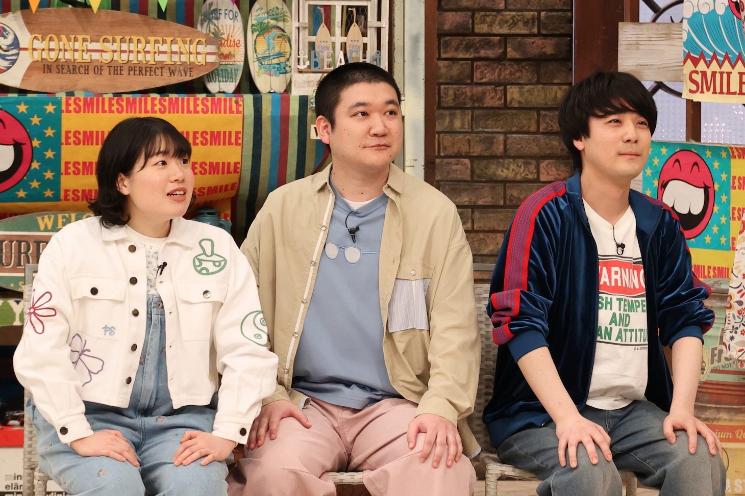 左から、ダウ90000の忽那、園田、蓮見