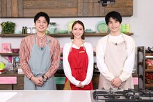 「滝沢カレン＆和田明日香のフィーリンきっちん」に出演する（左から）コットン西村、滝沢カレン、中沢元紀