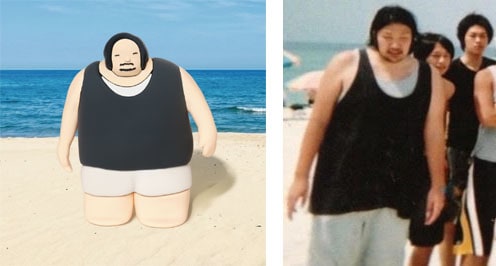 左から「昔の盛山フィギュア～ #私達の盛山を返します～」、125kg時代