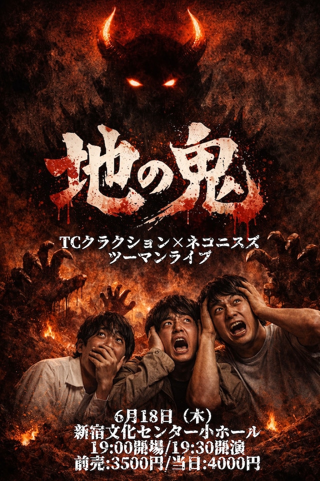 TCクラクション×ネコニスズ ツーマンライブ「地の鬼」フライヤー