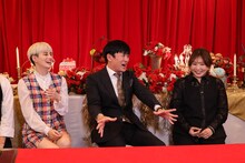 左からホラン千秋、劇団ひとり、野呂佳代