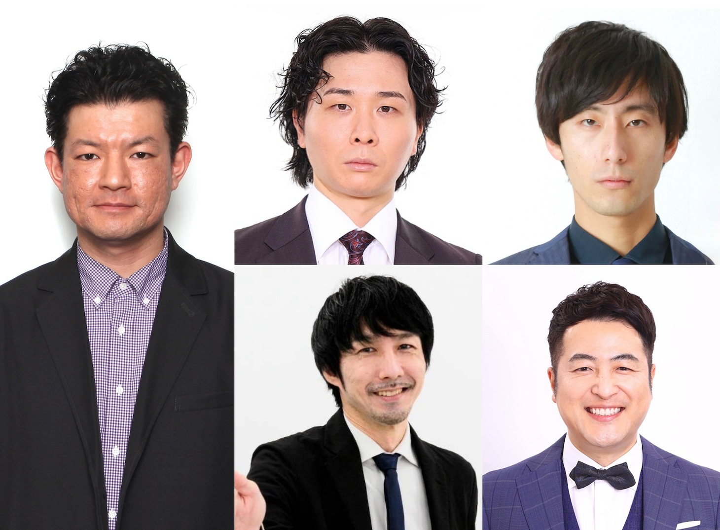 （左から時計回りに）ネコニスズ・ヤマゲン、大王・山内、ひつじねいり細田、水田信二、三福エンターテイメント