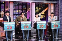 左から、ふくらP、アルコ＆ピース平子、岡田紗佳、バッテリィズ・エース