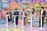 「立ちトーーク」に出演する、左から、出川哲朗、ずん飯尾、霜降り明星せいや、ヒコロヒー、さや香・新山