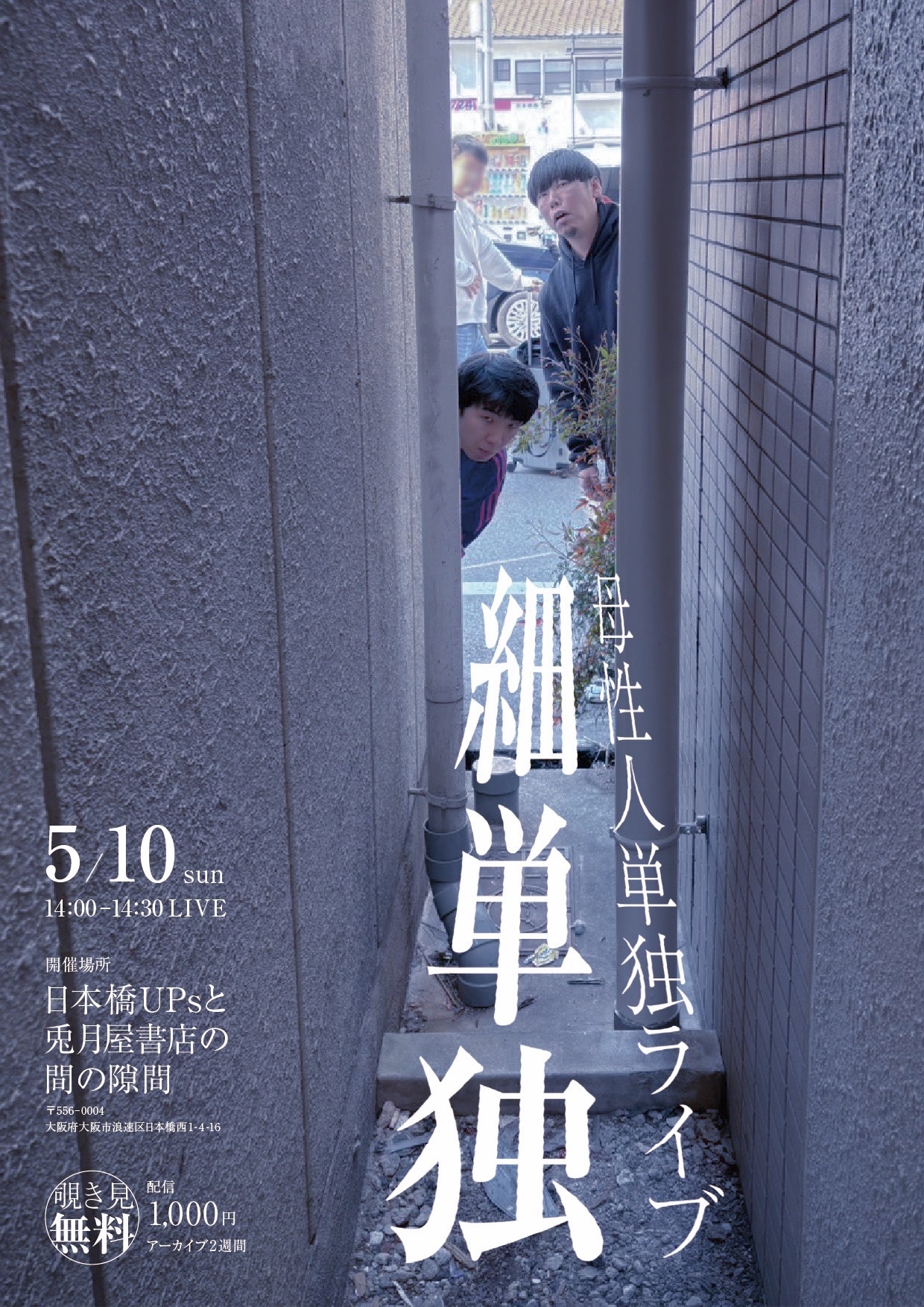 「母性人単独ライブ『細単独』」フライヤー