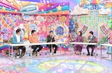 「アメトーーク！」の「ついついネットで買っちゃう芸人」回に出演する（左から）狩野英孝、フットボールアワー後藤、田村淳、川田裕美、蛍原徹