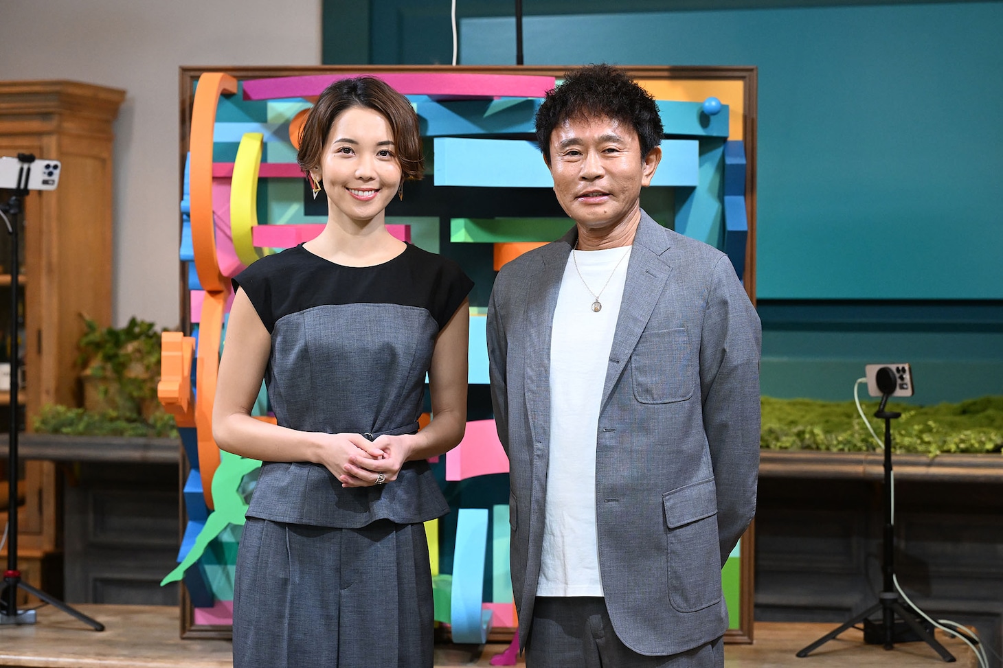 「浜田雅功とアスリート幸福論」に出演するヒロド歩美とダウンタウン浜田雅功