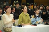 「ハイスクール大喜利」審査員の（左から）村上佳菜子、堀田茜、影山優佳
