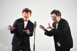 左からハンバーグ師匠、ワイン仮面