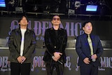 左からSTUTS、Zeebra、霜降り明星せいや