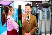 「完全メシ BREAD」のCM「完全メシパーン」編の撮影に臨む（左から）森山未唯、ダイアン津田