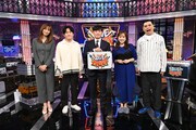 左から、高橋ユウ、タイムマシーン3号・山本、劇団ひとり、菊地亜美、ななまがり初瀬