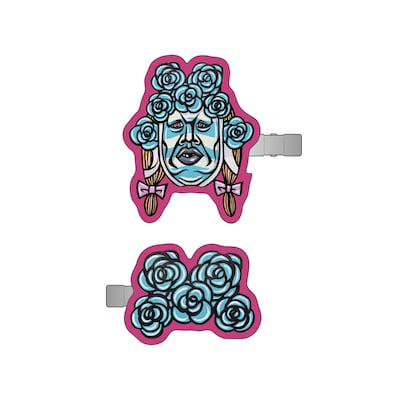 「くっきー！乙女展in枕崎」オリジナルグッズのヘアクリップ2種セット