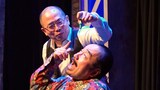 「THE BEST COMEDY “OWARAI” from JAPAN in English」に出演した（手前から）かもめんたる・う大、上田航平
