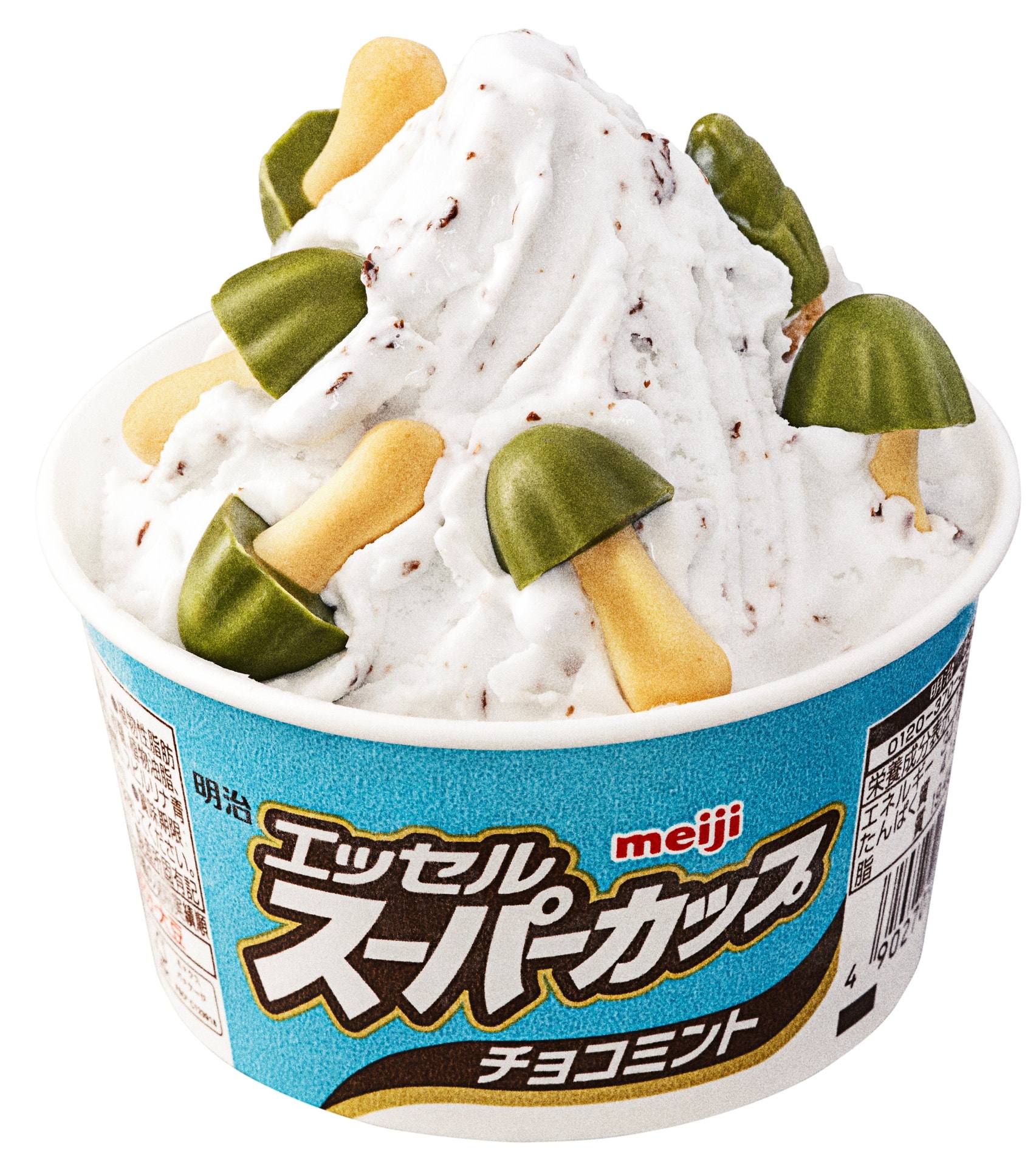 きのこの山 宇治抹茶」と「明治 エッセル スーパーカップ チョコミント