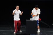 熱湯メガネの罰ゲームを受ける宮川大輔。その直後、ダイアン津田も道連れとなった