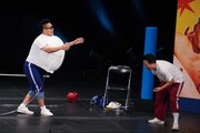 風船爆破直前の宮川大輔とダイアン津田