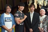 左から、城定秀夫監督、青木マッチョ、成宮寛貴、二ノ宮隆太郎