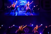 パラパラを踊るミルクボーイ駒場と豪快キャプテンべーやん