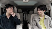 「くるまの助手席」に出演する（左から）令和ロマンくるま、鈴鹿央士