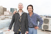 ドラマ「絶望できない男」に出演する（左から）金属バット小林、大東駿介