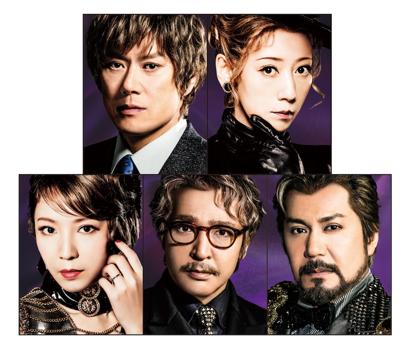 上段左から山口祐一郎、涼風真世、下段左から瀬奈じゅん、石川禅、今井清隆。