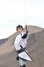 赤城山を訪れた市川月乃助。