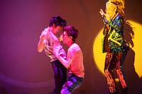 ミュージカル「ラディアント・ベイビー ～キース・ヘリングの生涯～」より、ゲネプロの様子。