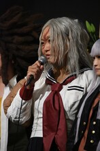 「ダンガンロンパ THE STAGE～希望の学園と絶望の高校生～2016」囲み取材より。山崎静代。