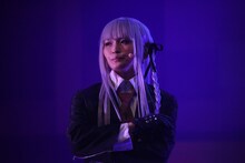 「ダンガンロンパ THE STAGE～希望の学園と絶望の高校生～2016」公開ゲネプロより。岡本玲演じる霧切響子。