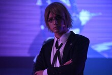 「ダンガンロンパ THE STAGE～希望の学園と絶望の高校生～2016」公開ゲネプロより。中村優一演じる十神白夜。