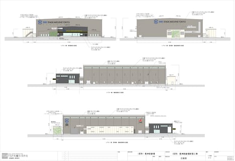 IHIステージアラウンド東京の立面図。
