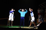 左から桃城武（眞嶋秀斗）、大石秀一郎（石田隼）、菊丸英二（本田礼生）。