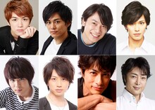 「魔劇『今日から（マ）王！』～魔王暴走編～」出演者。上段左から小西成弥、渡辺和貴、兼崎健太郎、小谷嘉一。下段左から樋口裕太、反橋宗一郎、進藤学、下村青。